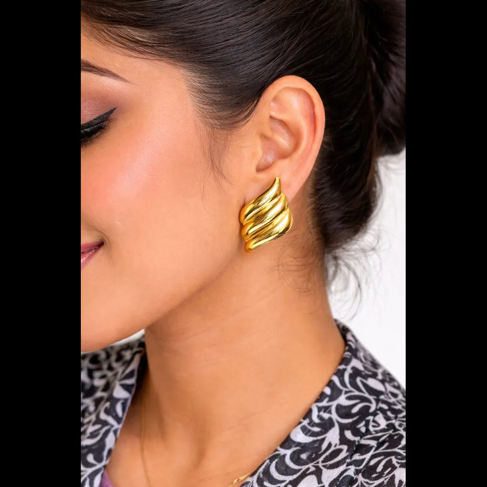 ZHome Anti Tarnish Gold Plated Statement Earrings for Women