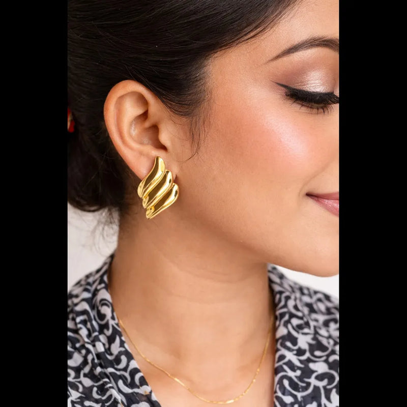 ZHome Anti Tarnish Gold Plated Statement Earrings for Women