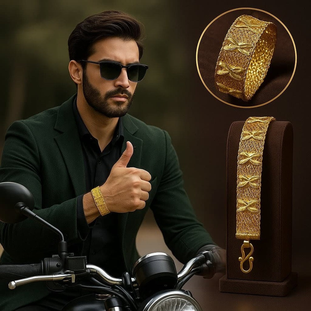 ZHOME Exclusive Men Fitted Gold Bracelet – RealGold Fine Work | Premium Handmade Design