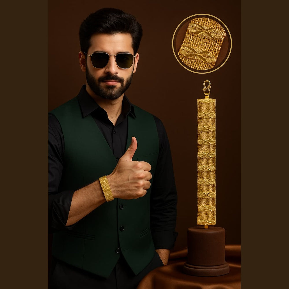 ZHOME Exclusive Men Fitted Gold Bracelet – RealGold Fine Work | Premium Handmade Design
