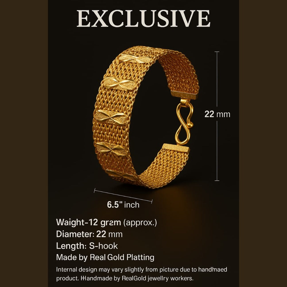 ZHOME Exclusive Men Fitted Gold Bracelet – RealGold Fine Work | Premium Handmade Design