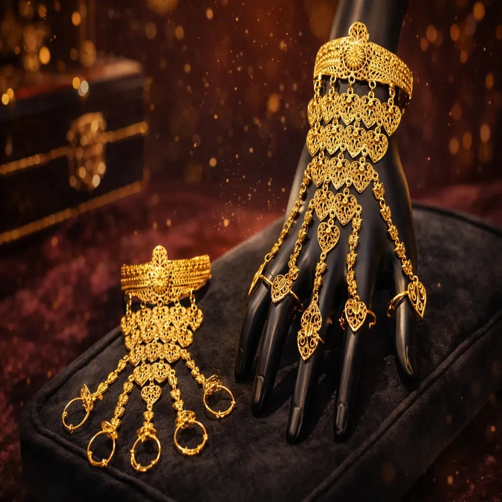 Royal Bridal One Gram Gold Plated Hathphool (Hand Harness Jewellery)
