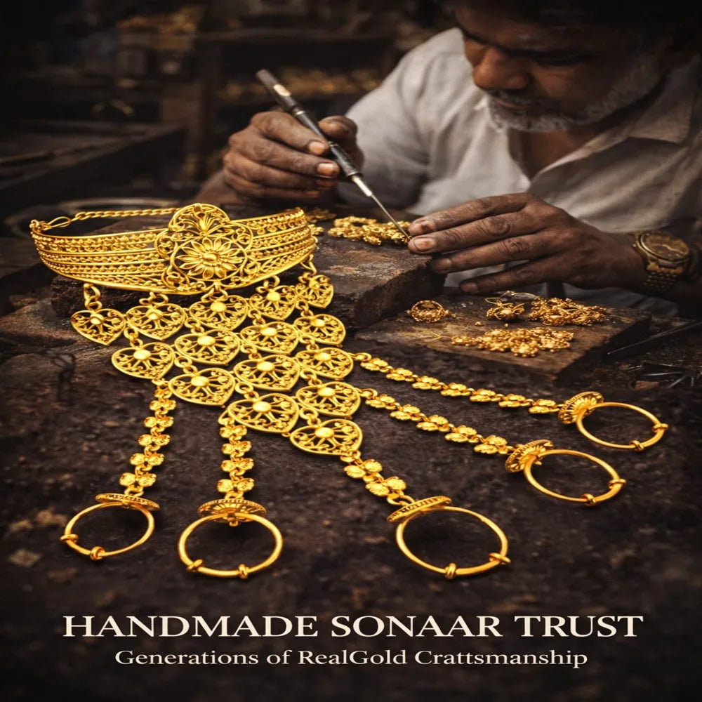 Royal Bridal One Gram Gold Plated Hathphool (Hand Harness Jewellery)