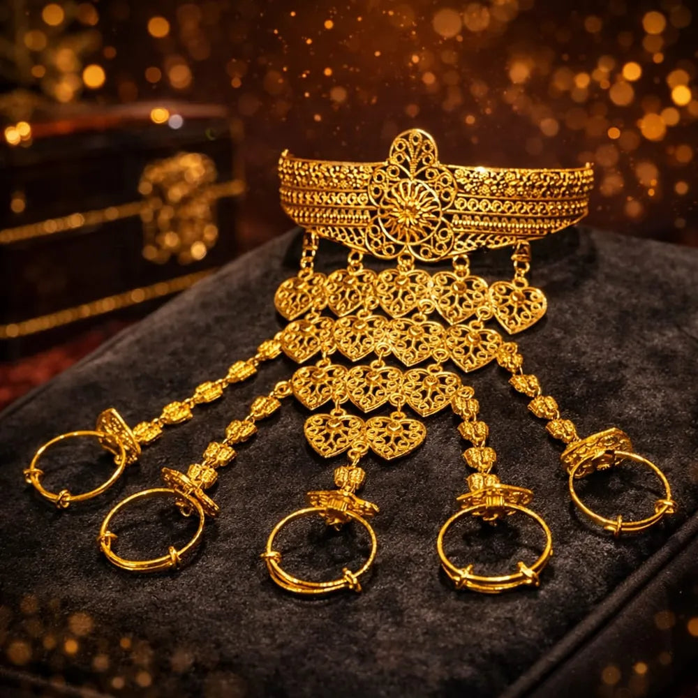Royal Bridal One Gram Gold Plated Hathphool (Hand Harness Jewellery)