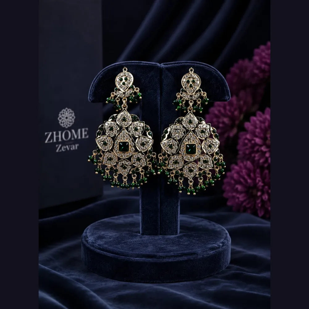 Handmade Royal Heritage Pearl & Stone Necklace Set | Necklace, Earrings & Maang Tikka Combo