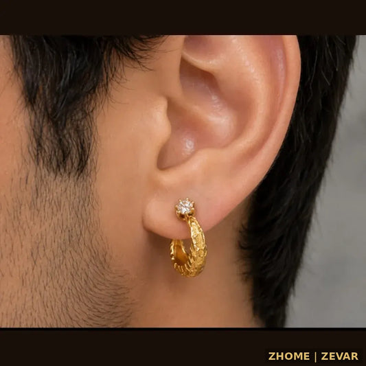 ZHome Zevar 2 Way Detachable Gold Look Earrings for Men & Women