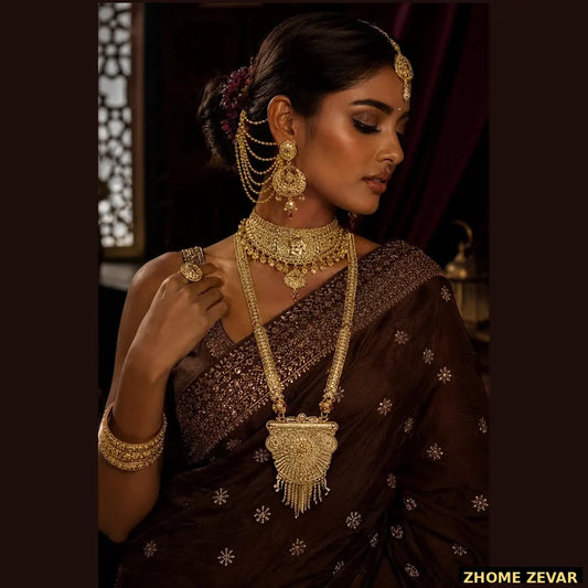 ZHome Zevar Gram Gold Full Dulhan Jewellery Set Looks Like Real Gold
