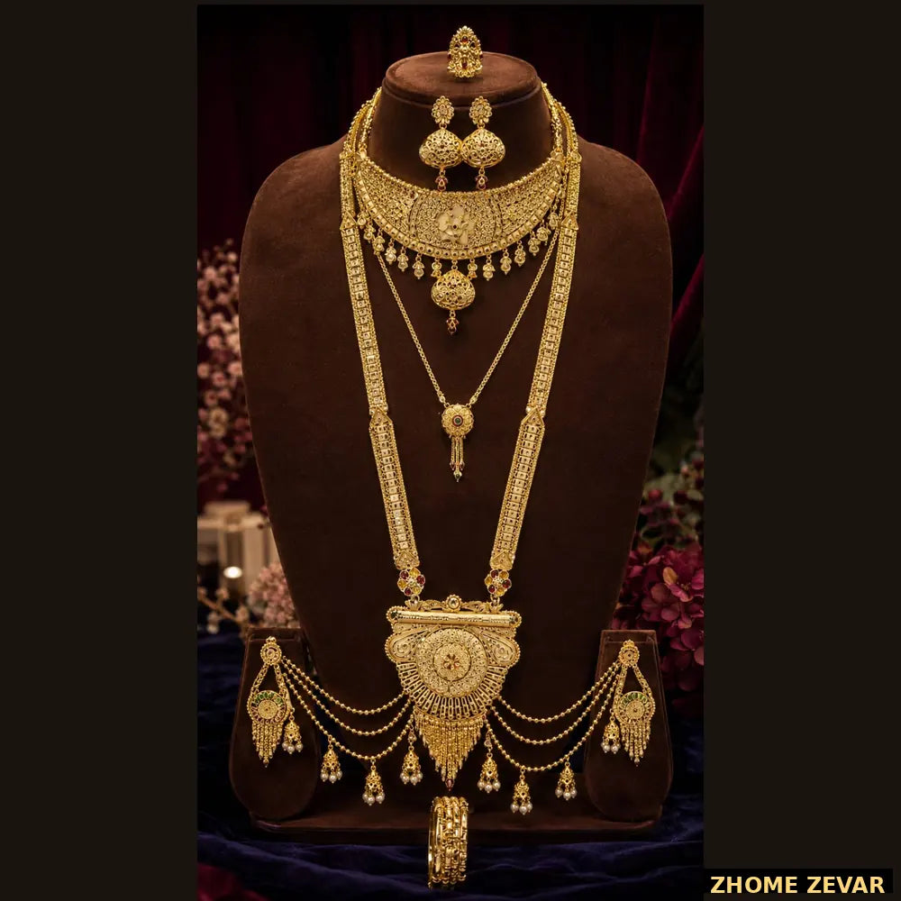 ZHome Zevar Gram Gold Full Dulhan Jewellery Set Looks Like Real Gold