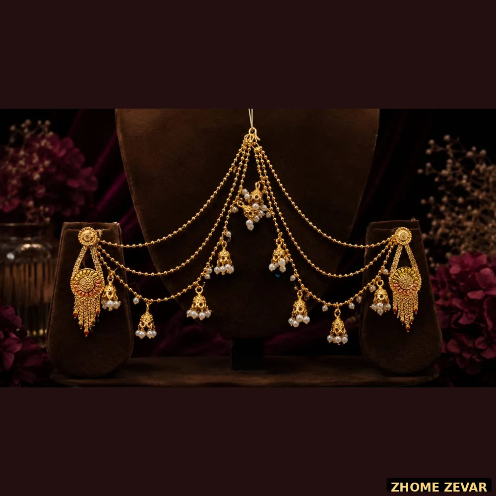 ZHome Zevar Gram Gold Full Dulhan Jewellery Set Looks Like Real Gold