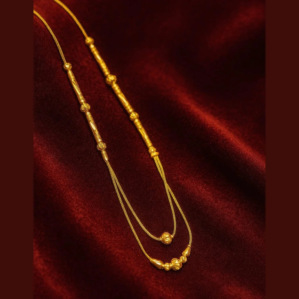 Product image of Handmade Dual-Layer Gold Plated Chain – Daily Wear Lightweight Mangalsutra Look – image 1