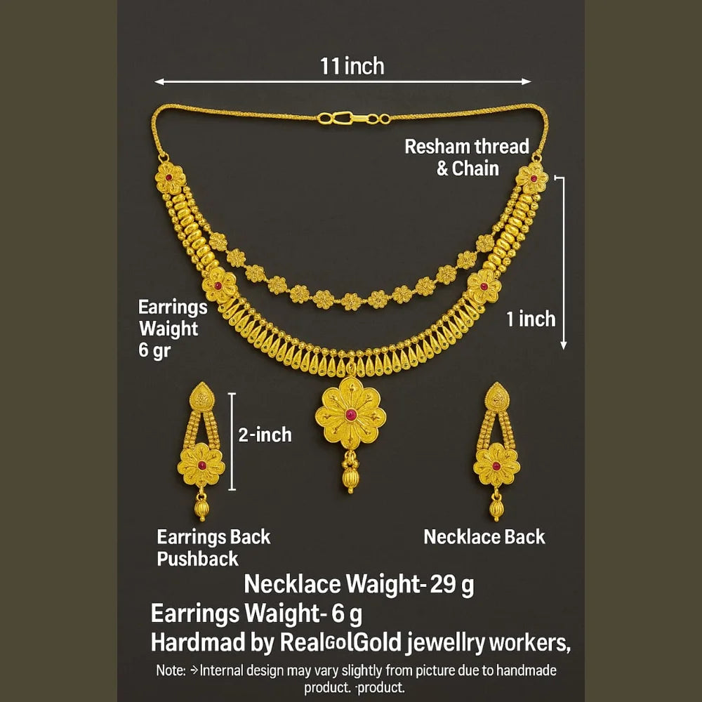 Elegant Gold-Plated Dailywear Earrings with Traditional Bead Design – Lightweight Pushback