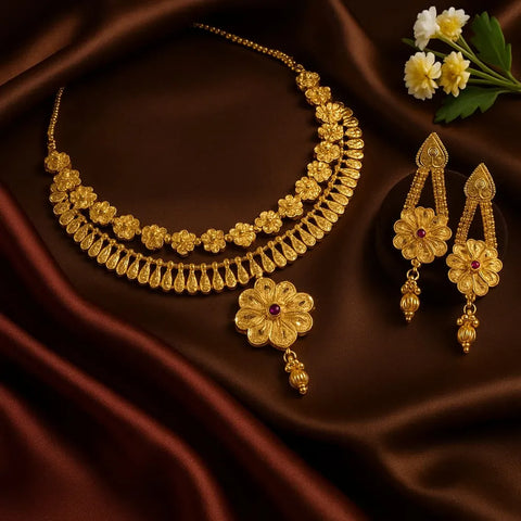 Elegant Gold-Plated Dailywear Earrings with Traditional Bead Design – Lightweight Pushback