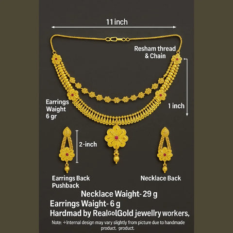 Elegant Gold-Plated Dailywear Earrings with Traditional Bead Design – Lightweight Pushback