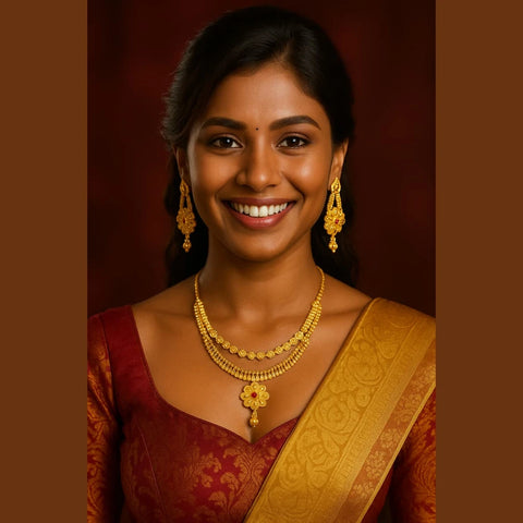 Elegant Gold-Plated Dailywear Earrings with Traditional Bead Design – Lightweight Pushback