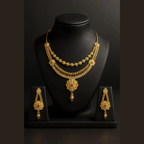 Elegant Gold-Plated Dailywear Earrings with Traditional Bead Design – Lightweight Pushback
