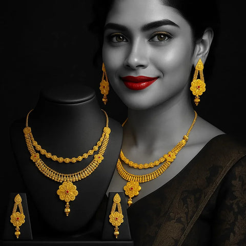 Elegant Gold-Plated Dailywear Earrings with Traditional Bead Design – Lightweight Pushback