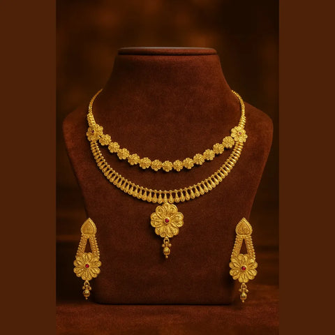 Elegant Gold-Plated Dailywear Earrings with Traditional Bead Design – Lightweight Pushback