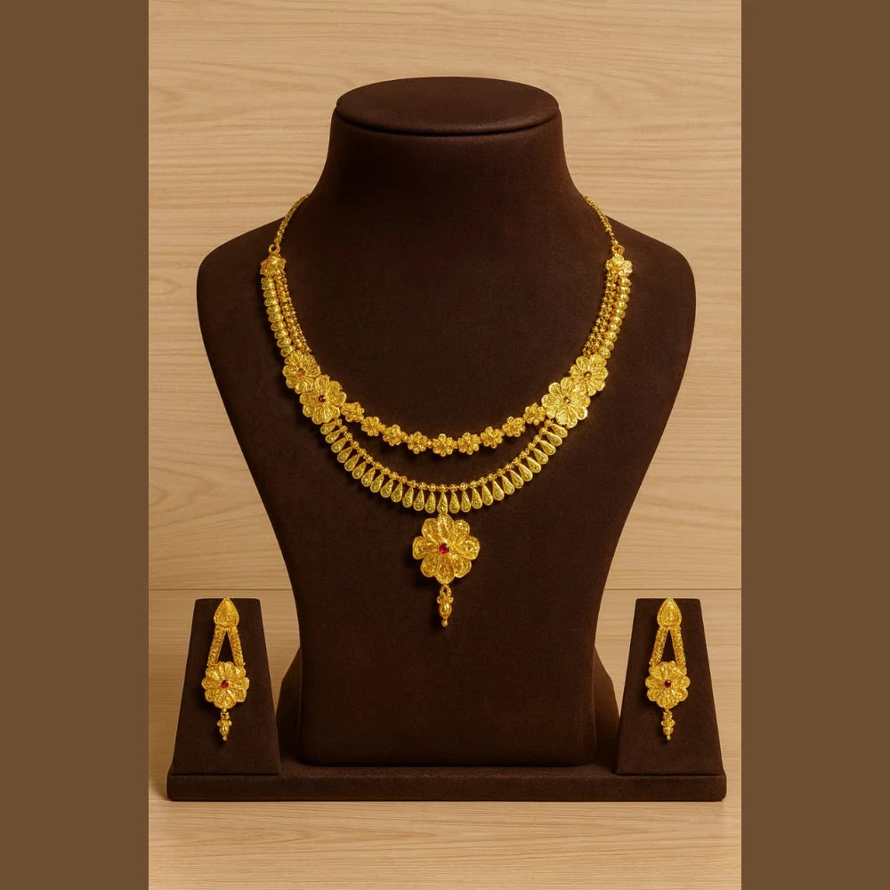 Elegant Gold-Plated Dailywear Earrings with Traditional Bead Design – Lightweight Pushback