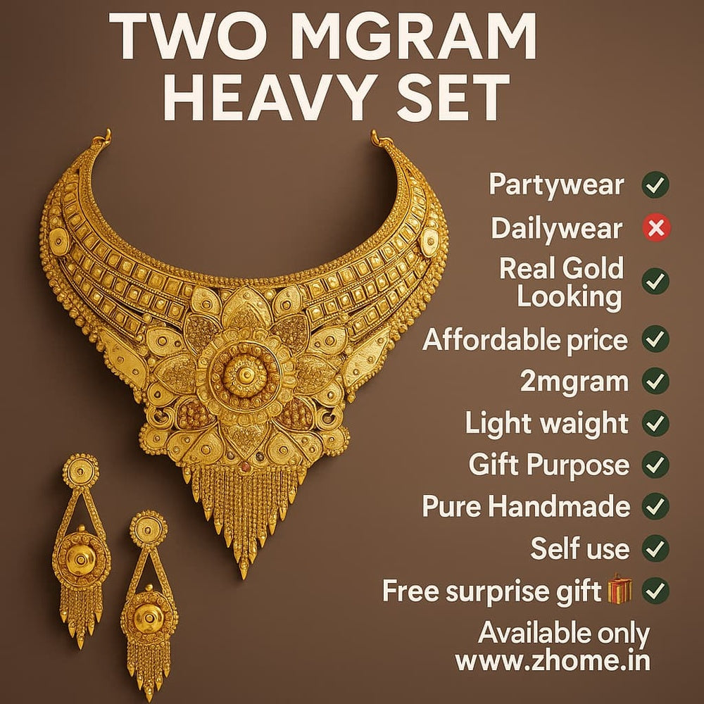 ZHOME Jewellery Specification Poster – Weight, Size and Material details for Two Mgram Set