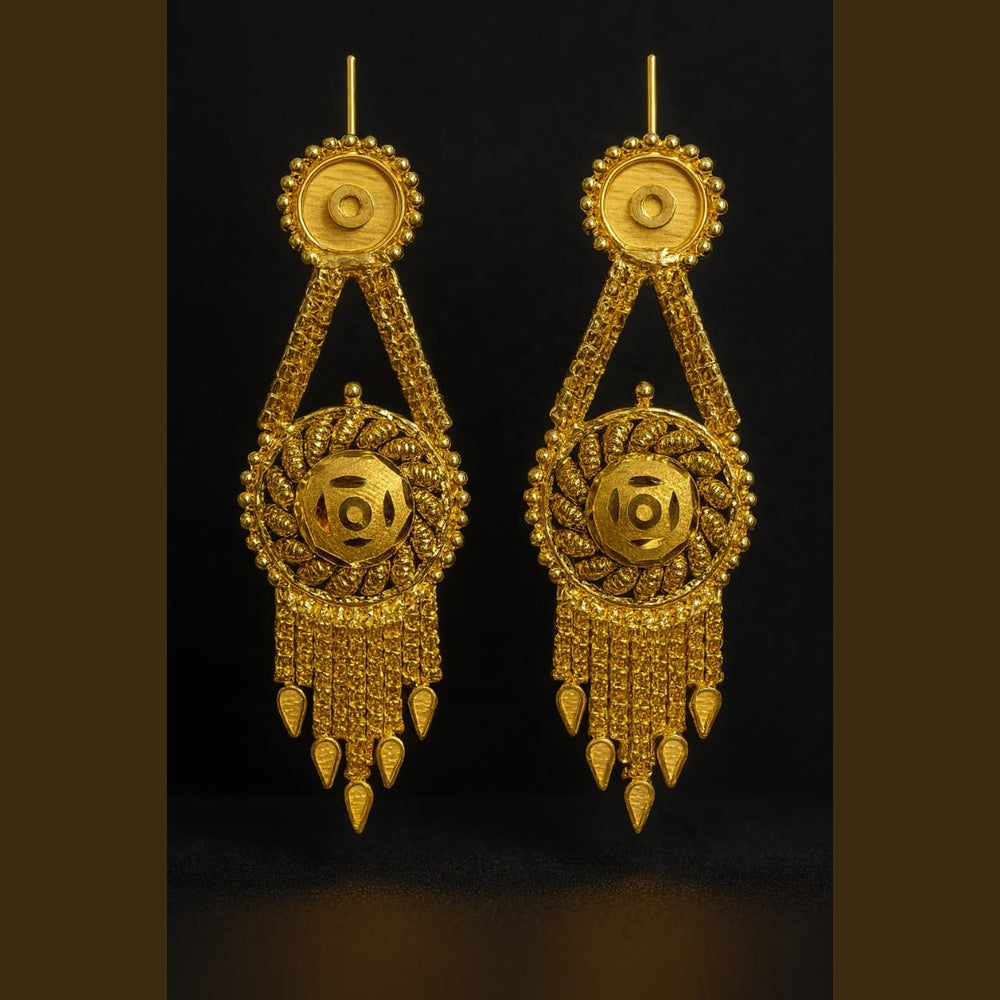 ZHOME Close-up Earrings – RealGold Fine Handmade design with floral motif detailing