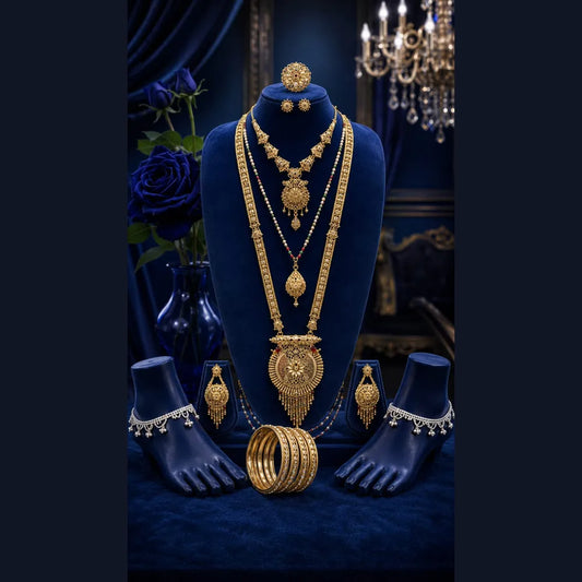 ZHome Royal One Gram Gold Real Gold Look Jewellery Combo Set for Women