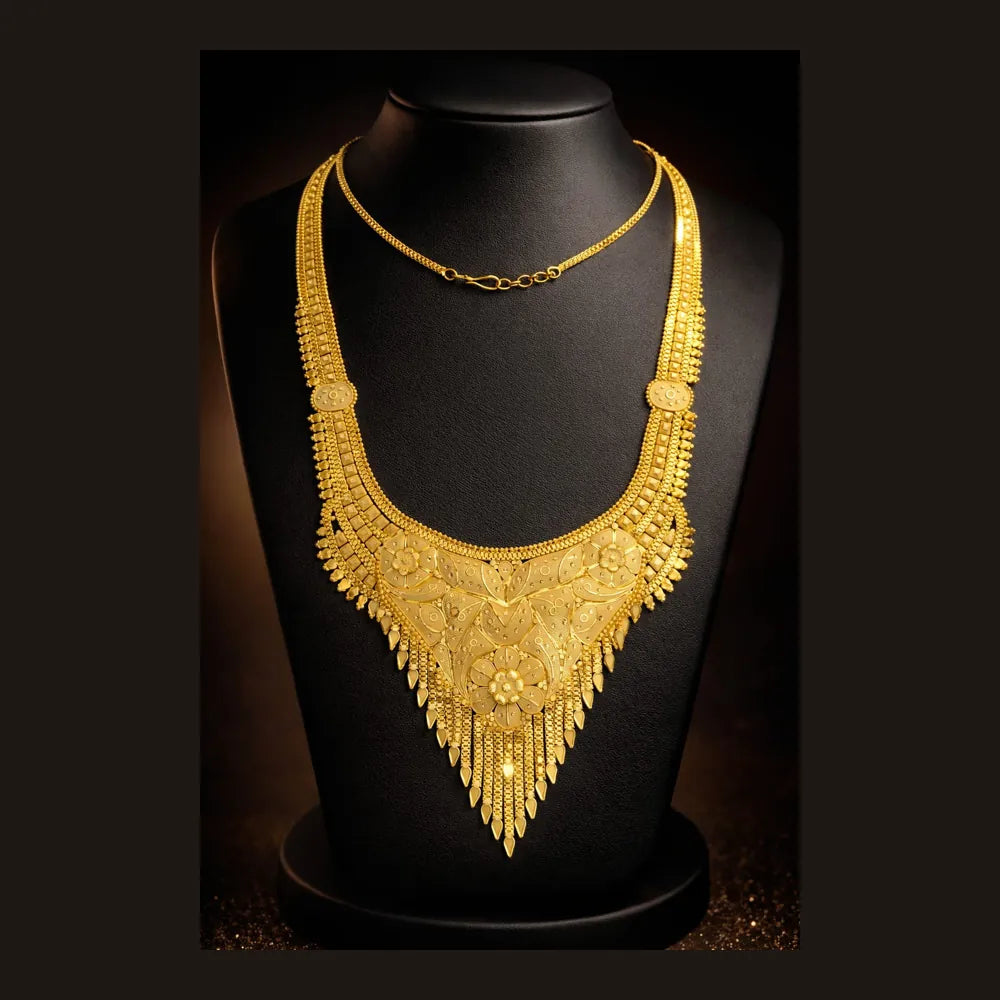 ZHome Grand Traditional Gold Finish Bridal Jewellery Combo Set