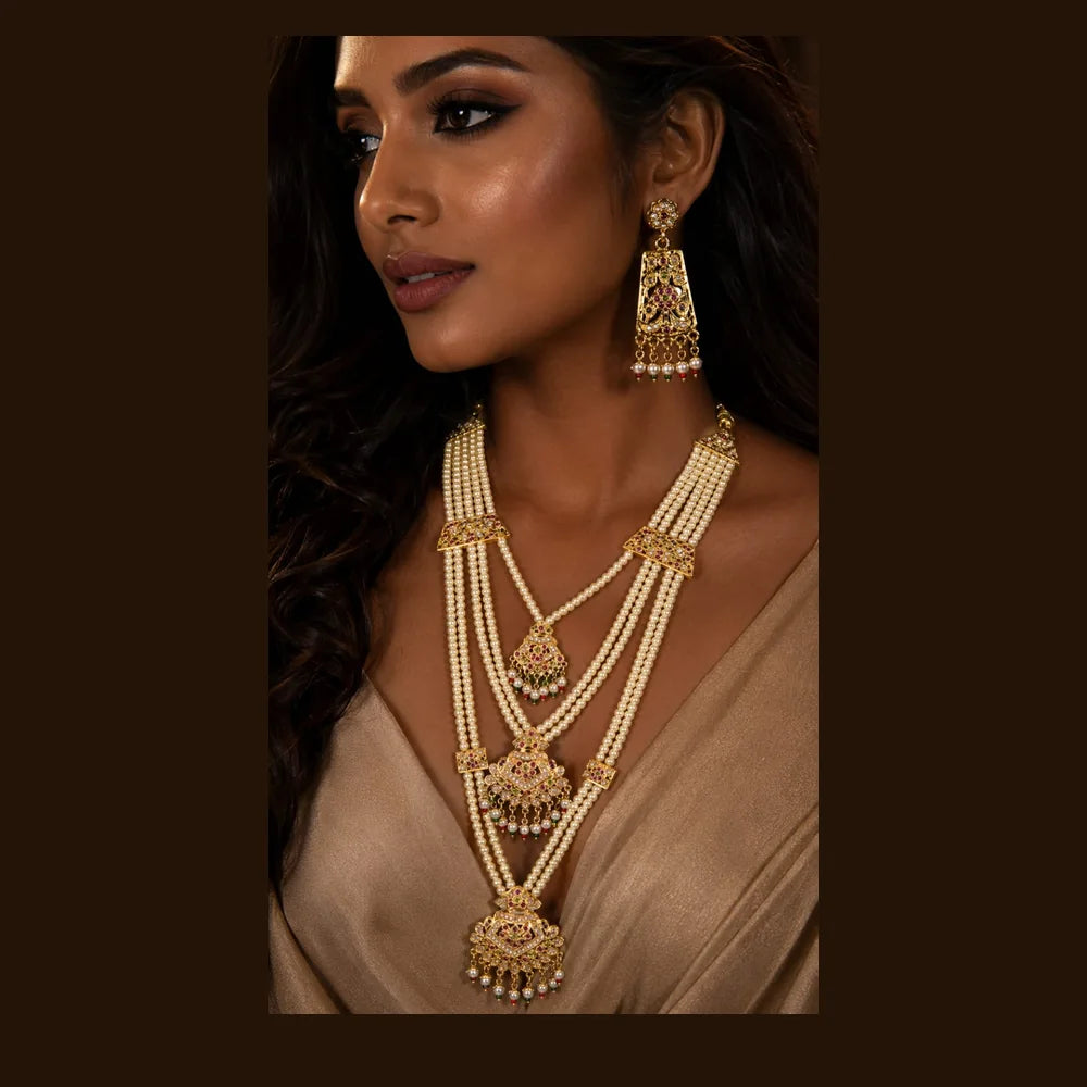 ZHome Royal Pearl Bridal Haar Set | Premium Wedding Jewellery for Women | ZHome