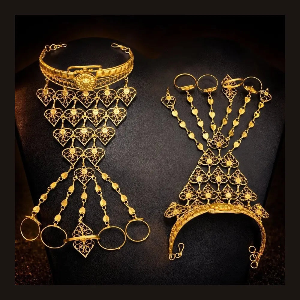 ZHome Grand Traditional Gold Finish Bridal Jewellery Combo Set