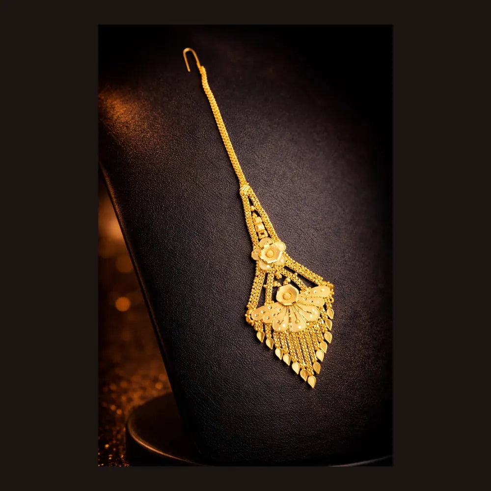 ZHome Grand Traditional Gold Finish Bridal Jewellery Combo Set