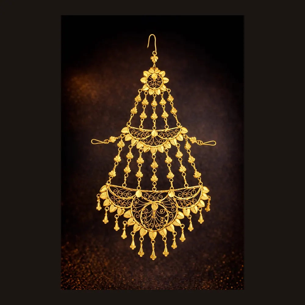 ZHome Grand Traditional Gold Finish Bridal Jewellery Combo Set