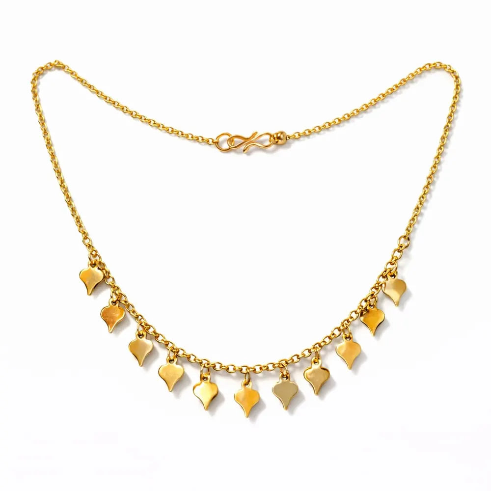 ZHome Gold Finish Heart Charm Chain Necklace for Women