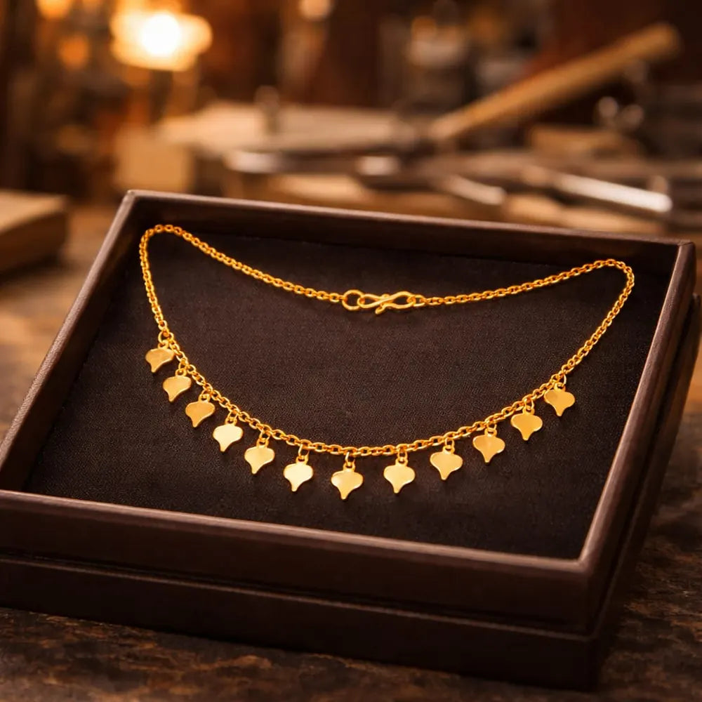 ZHome Gold Finish Heart Charm Chain Necklace for Women