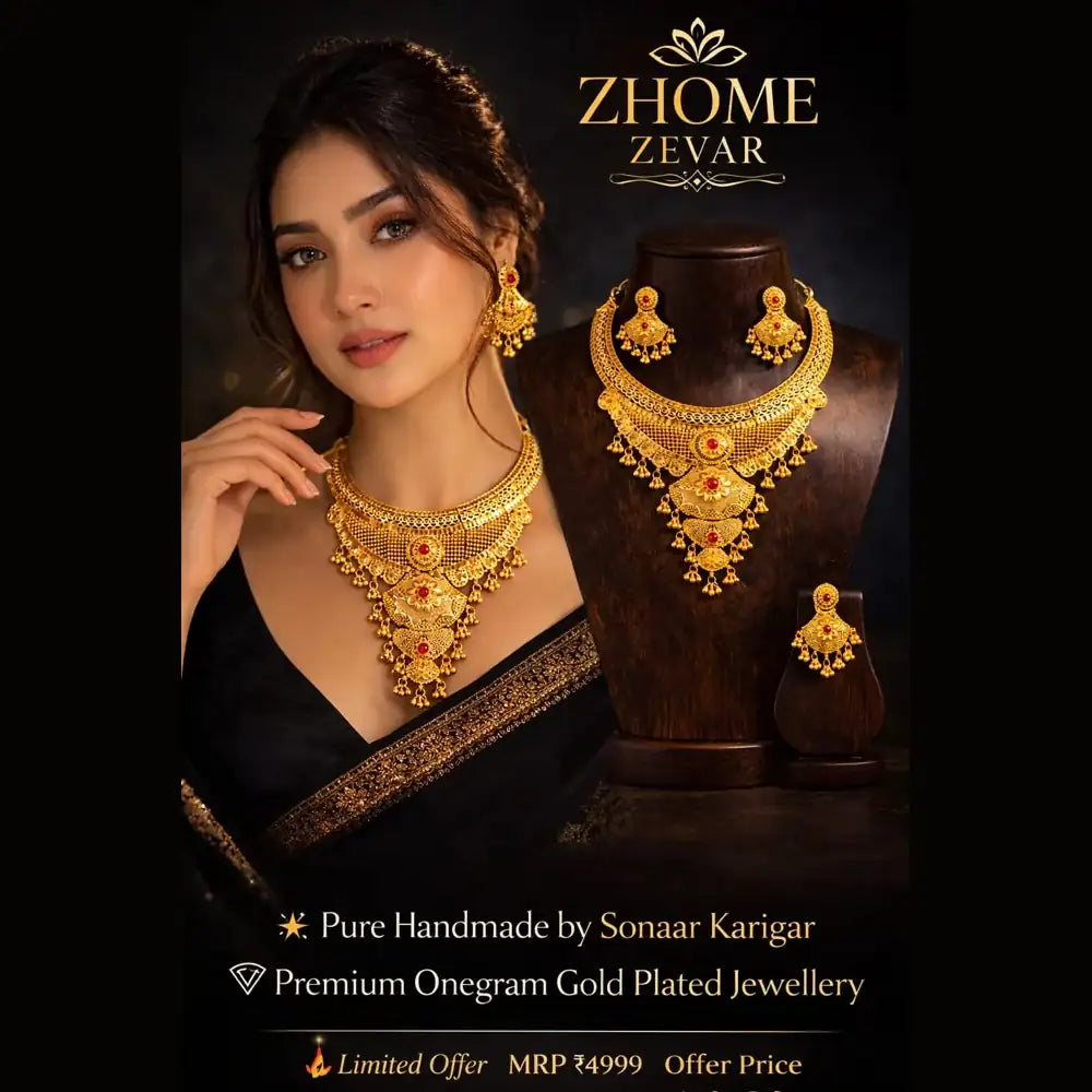 Affordable luxury jewellery collection by ZHome with stylish gold-look designs for daily and party wear