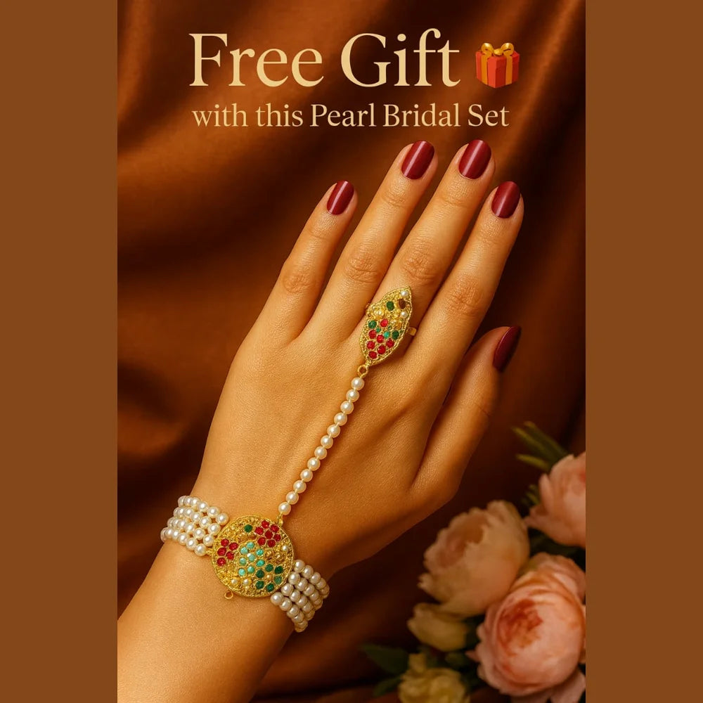 Product image of Exclusive Pearl Jadau Bridal Jewellery Set – image 3