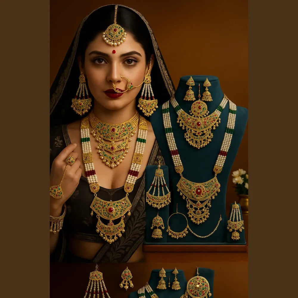 Product image of Exclusive Pearl Jadau Bridal Jewellery Set – image 6
