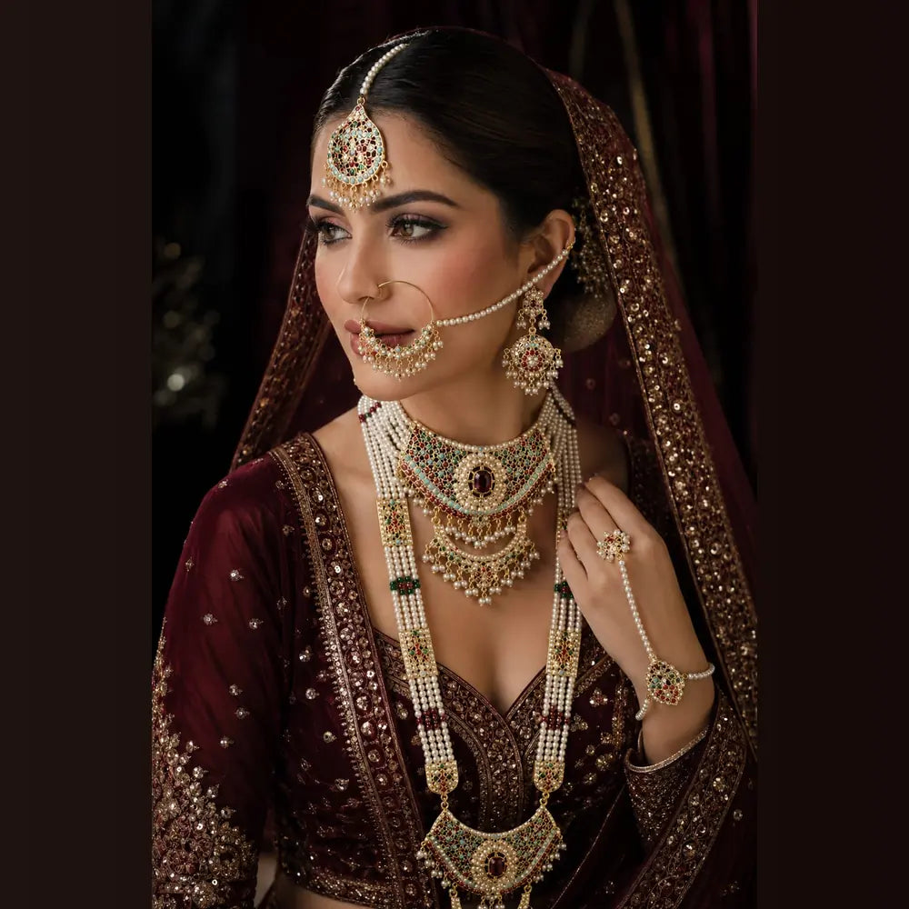Royal Bridal Kundan Choker & Long Necklace Set with Earrings – Premium Gold Polish