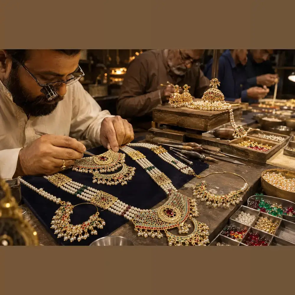 Royal Bridal Kundan Choker & Long Necklace Set with Earrings – Premium Gold Polish