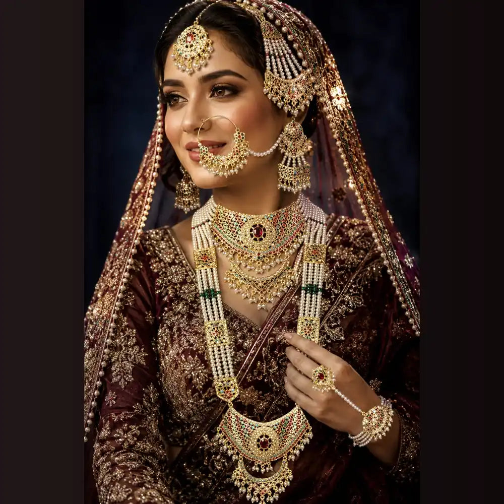 Royal Bridal Kundan Choker & Long Necklace Set with Earrings – Premium Gold Polish