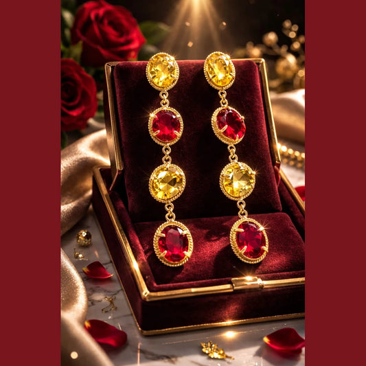 Premium brass one gram gold finish pearl statement earrings for women gold look designer imitation jewellery for wedding, party wear, festive and traditional collection by ZHome India