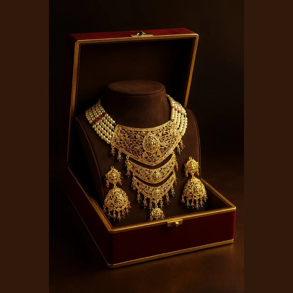 Product image of Long Necklace Jewelry Set Real Gold Look Design For Weddings Special Occasions Copy 3 – image 6