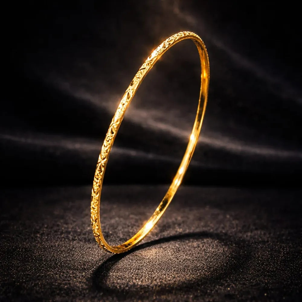 Premium One Gram Gold Plated Thin Bangles Set (12 Pieces, 2mm Width)